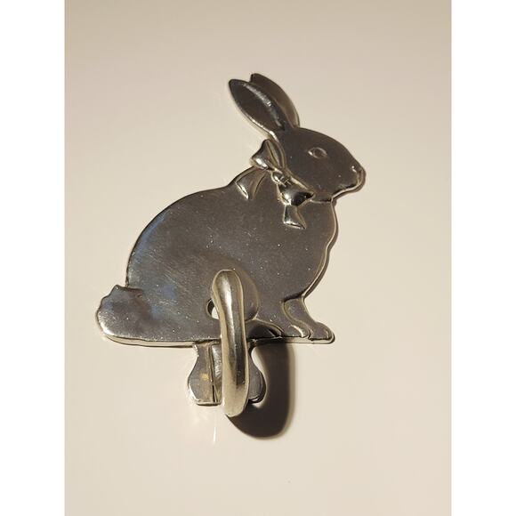 Vintage Seagull Pewter Rabbit Hook 4" x 2.25" Bright Finish Home Wall Decor - Picture 2 of 7
